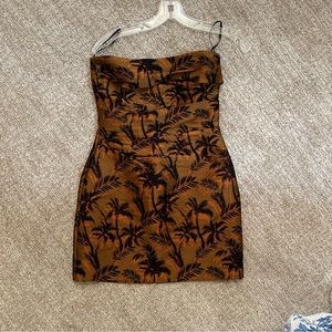 Bec and bridge palm tree mini dress. Strapless. Worn once